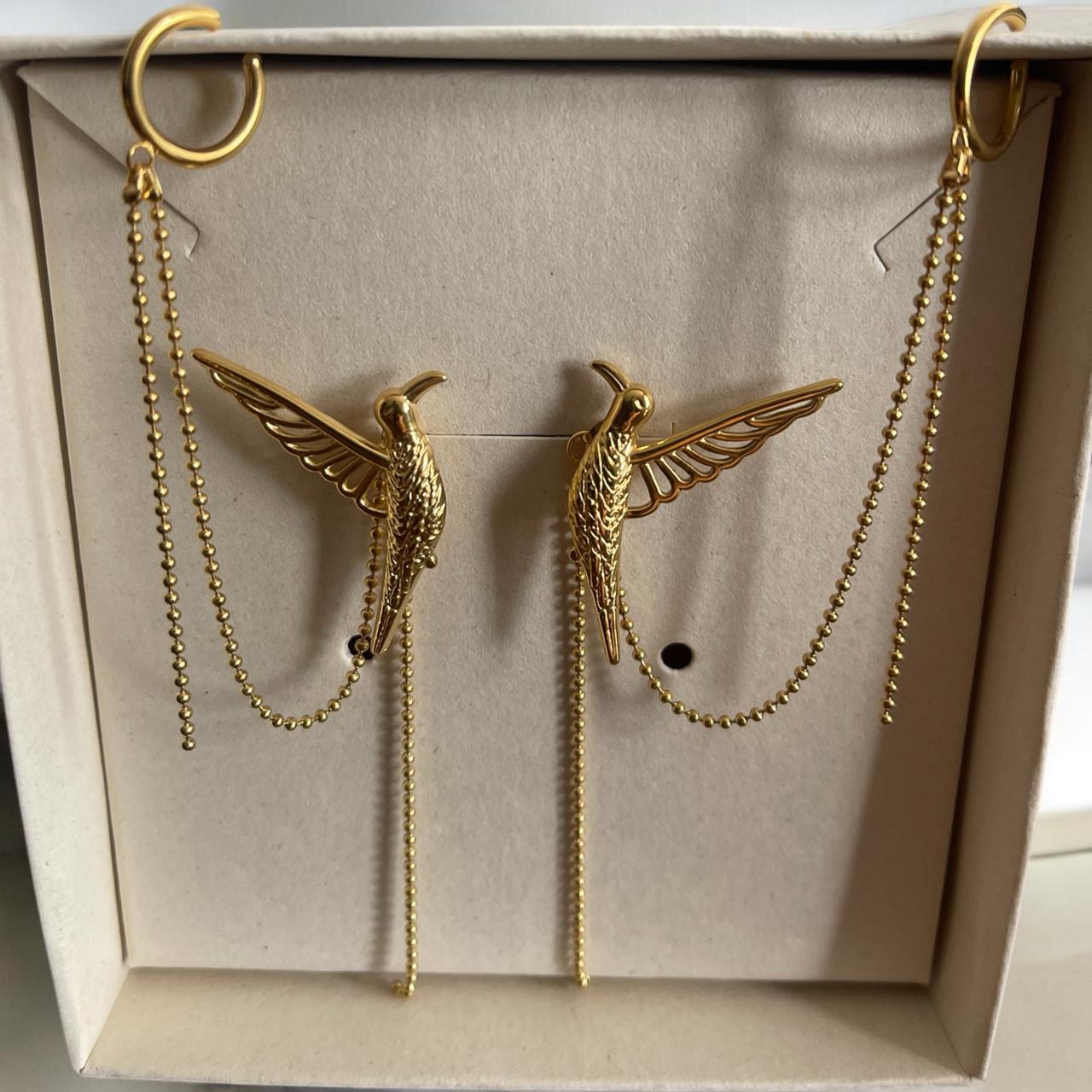 PAJAROS ORO LAMINADO 18K